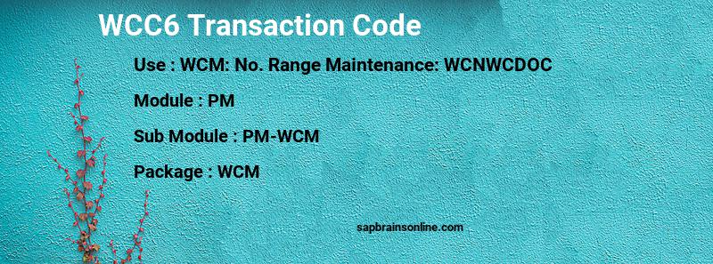 SAP WCC6 transaction code