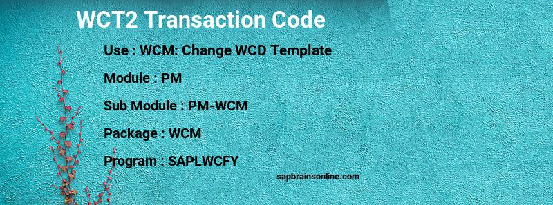 SAP WCT2 transaction code