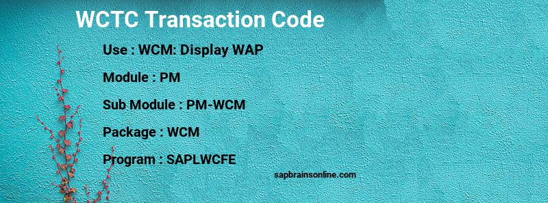 SAP WCTC transaction code