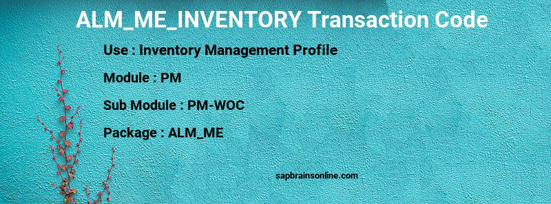 SAP ALM_ME_INVENTORY transaction code