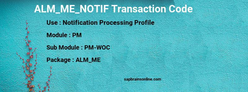 SAP ALM_ME_NOTIF transaction code
