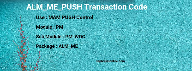 SAP ALM_ME_PUSH transaction code