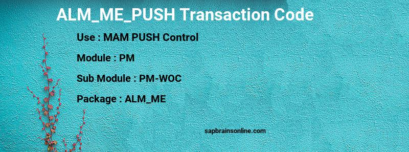 SAP ALM_ME_PUSH transaction code