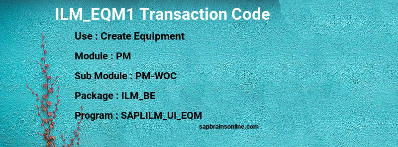 SAP ILM_EQM1 transaction code