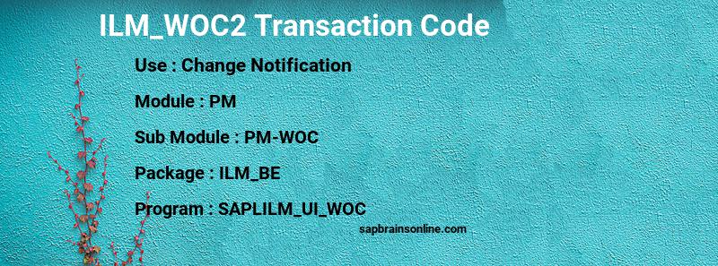SAP ILM_WOC2 transaction code