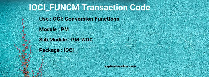 SAP IOCI_FUNCM transaction code