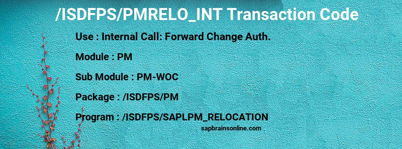 SAP /ISDFPS/PMRELO_INT transaction code