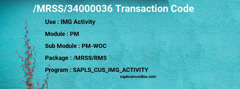 SAP /MRSS/34000036 transaction code