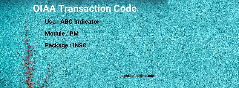 SAP OIAA transaction code