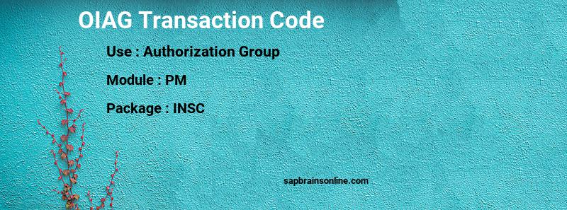 SAP OIAG transaction code
