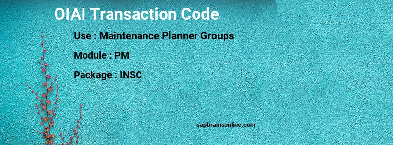 SAP OIAI transaction code