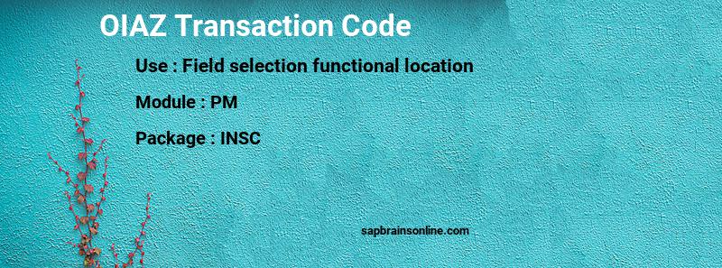 SAP OIAZ transaction code
