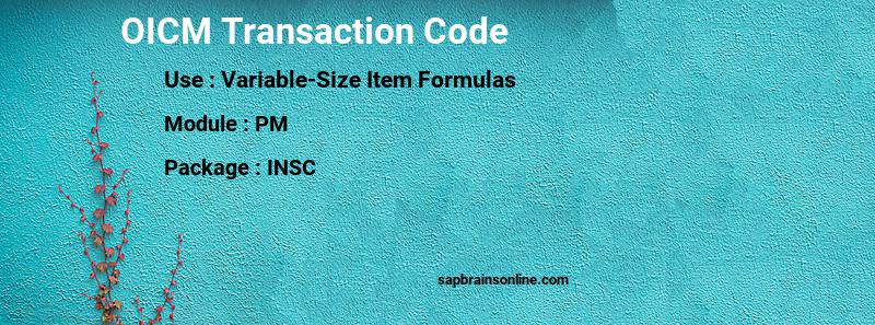 SAP OICM transaction code