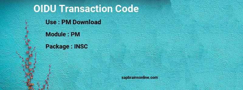 SAP OIDU transaction code