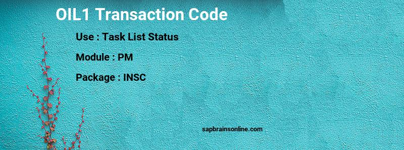 SAP OIL1 transaction code