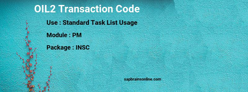 SAP OIL2 transaction code