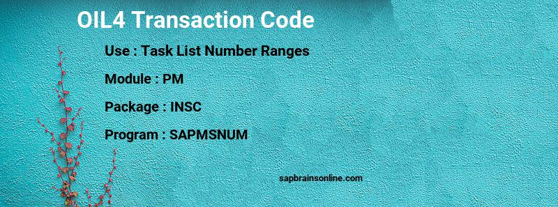 SAP OIL4 transaction code