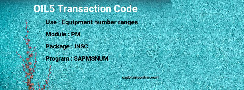 SAP OIL5 transaction code