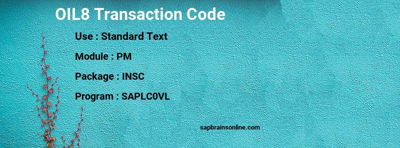 SAP OIL8 transaction code