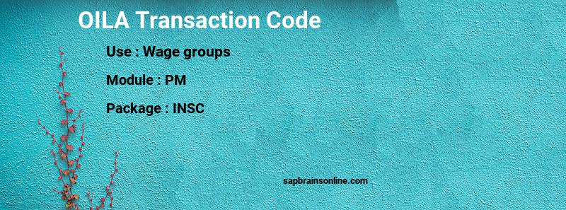 SAP OILA transaction code