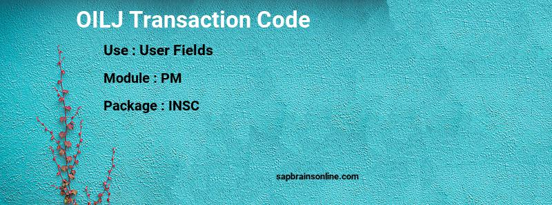 SAP OILJ transaction code