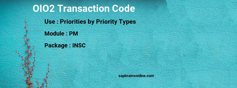 SAP OIO2 transaction code