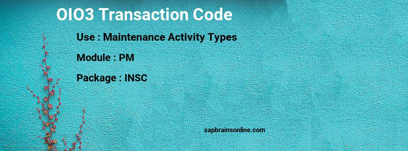 SAP OIO3 transaction code