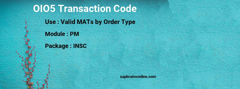 SAP OIO5 transaction code