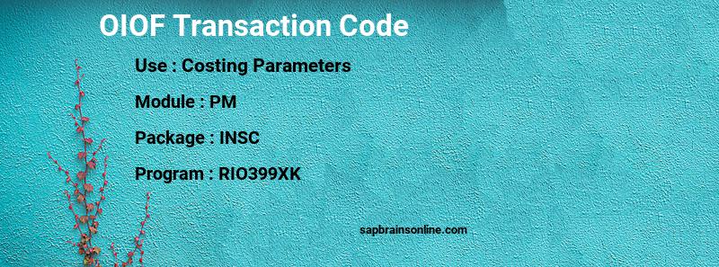 SAP OIOF transaction code