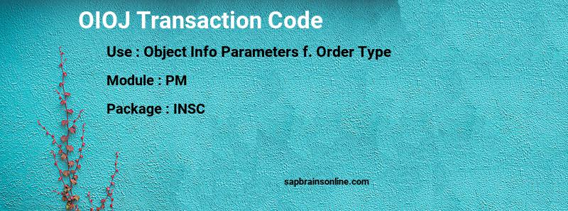 SAP OIOJ transaction code
