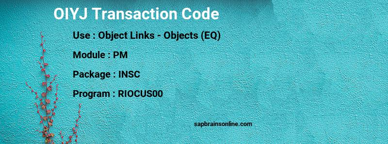 SAP OIYJ transaction code