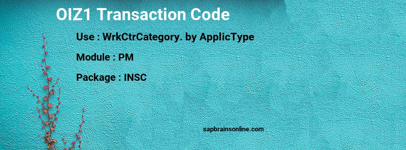 SAP OIZ1 transaction code