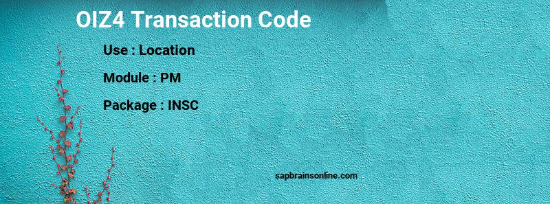 SAP OIZ4 transaction code