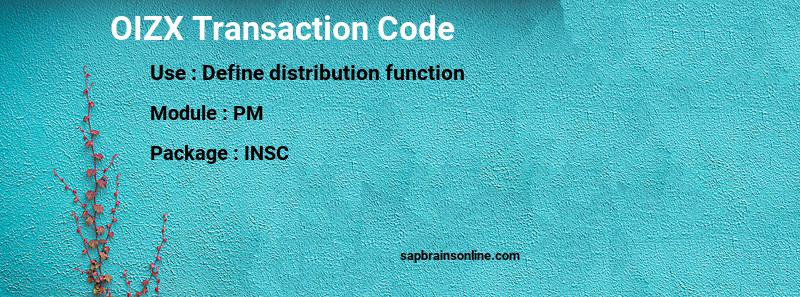 SAP OIZX transaction code