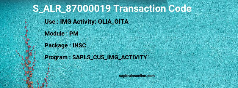 SAP S_ALR_87000019 transaction code