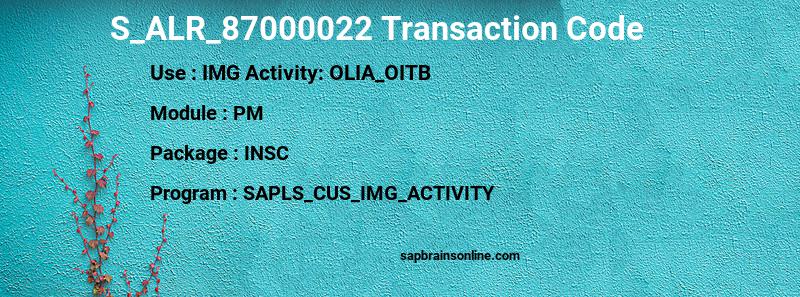 SAP S_ALR_87000022 transaction code