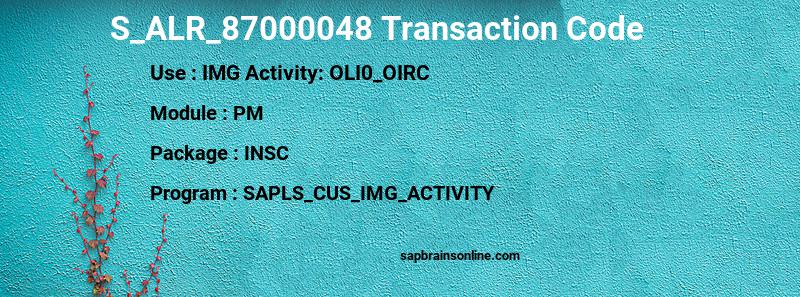 SAP S_ALR_87000048 transaction code