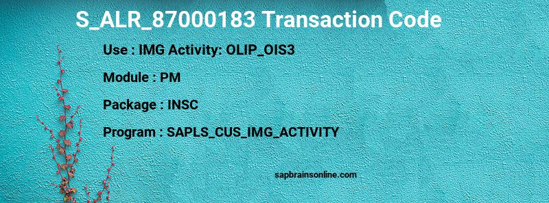 SAP S_ALR_87000183 transaction code
