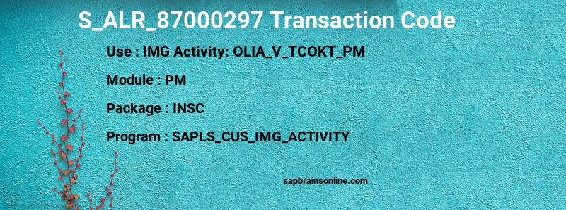 SAP S_ALR_87000297 transaction code
