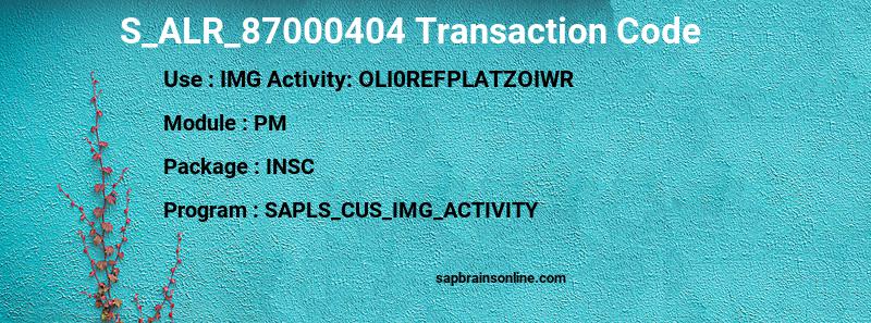 SAP S_ALR_87000404 transaction code