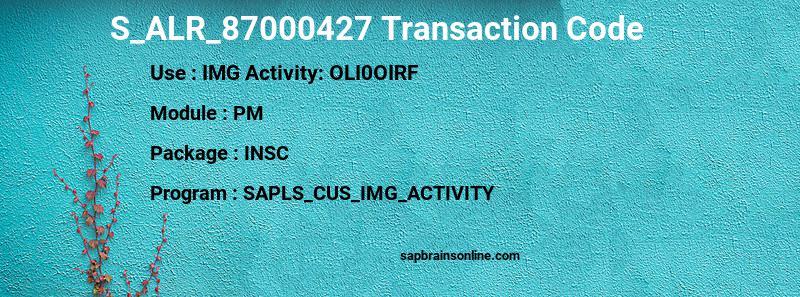 SAP S_ALR_87000427 transaction code