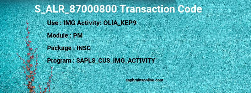 SAP S_ALR_87000800 transaction code