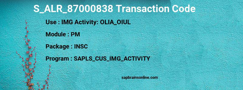 SAP S_ALR_87000838 transaction code