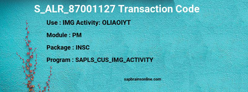 SAP S_ALR_87001127 transaction code