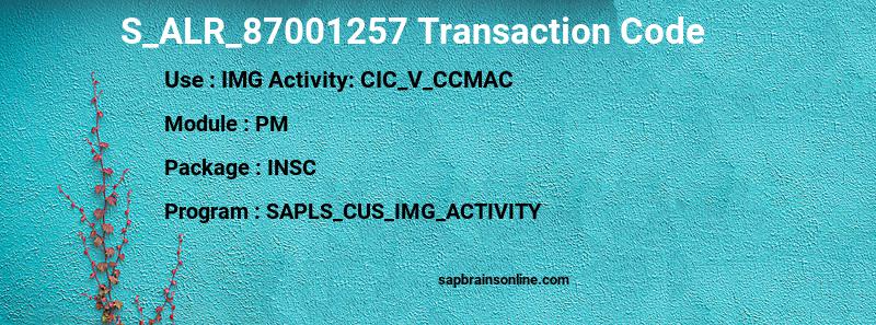 SAP S_ALR_87001257 transaction code
