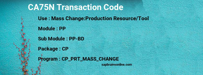 SAP CA75N transaction code