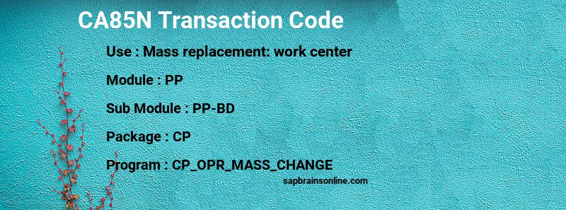 SAP CA85N transaction code