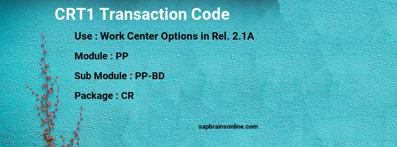 SAP CRT1 transaction code