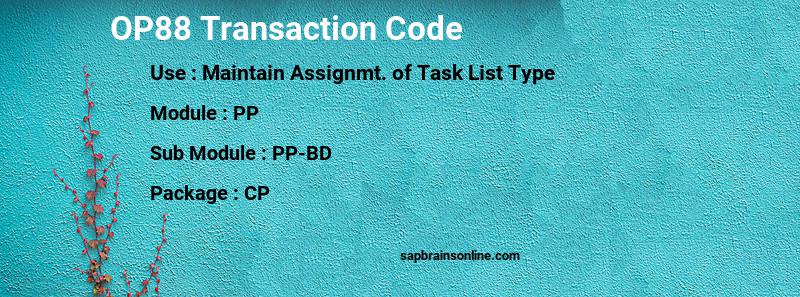 SAP OP88 transaction code