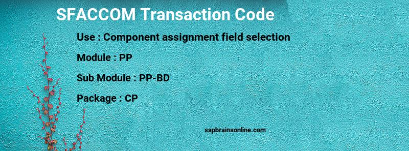 SAP SFACCOM transaction code